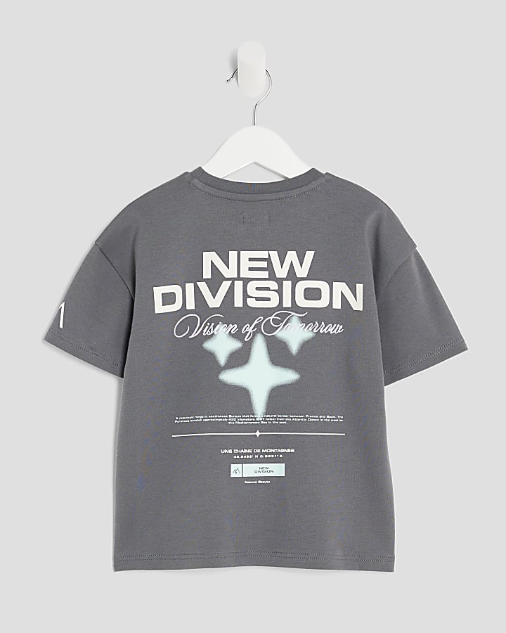 Mini Boys Grey New Division Glitch T-Shirt