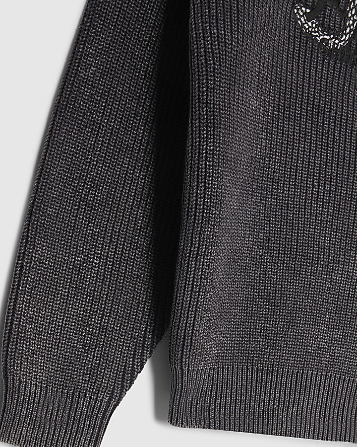 Boys Grey Washed Japanese Jumper