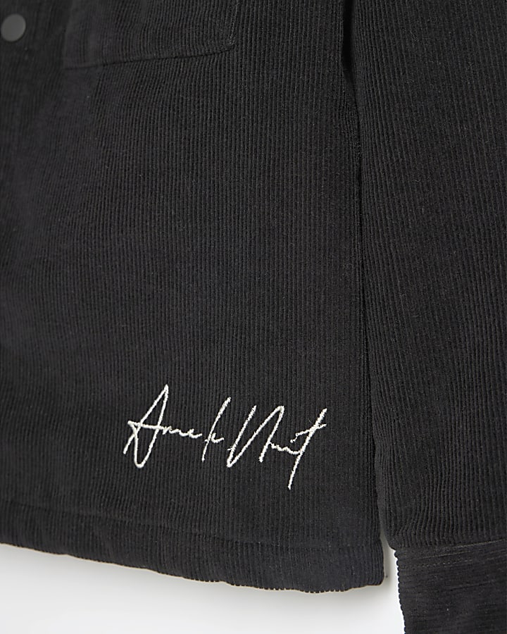 Boys Black Corduroy Lined Shacket