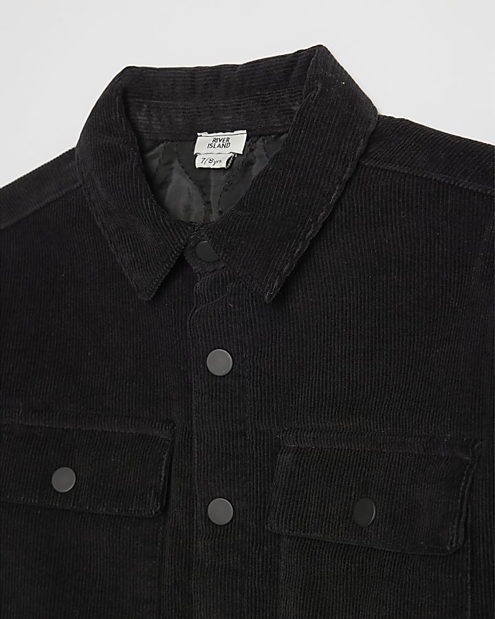 Boys Black Corduroy Lined Shacket