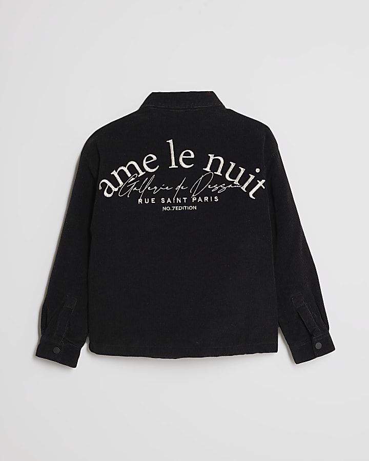 Boys Black Corduroy Lined Shacket