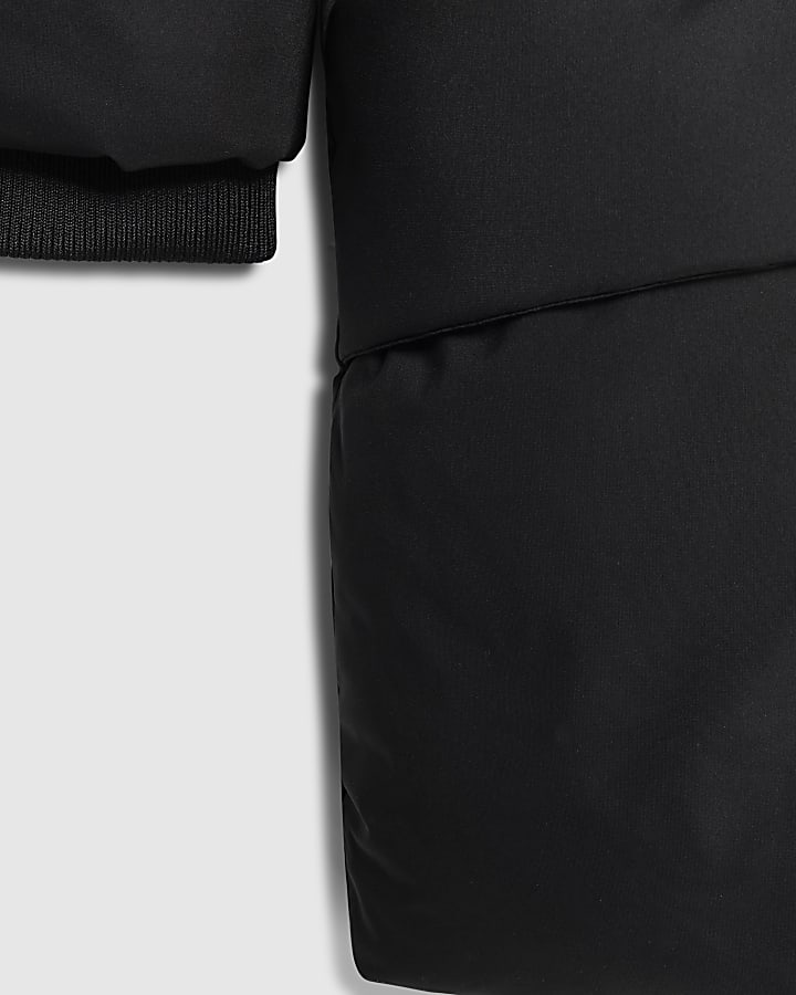 Boys Black Monogram Puffer Jacket