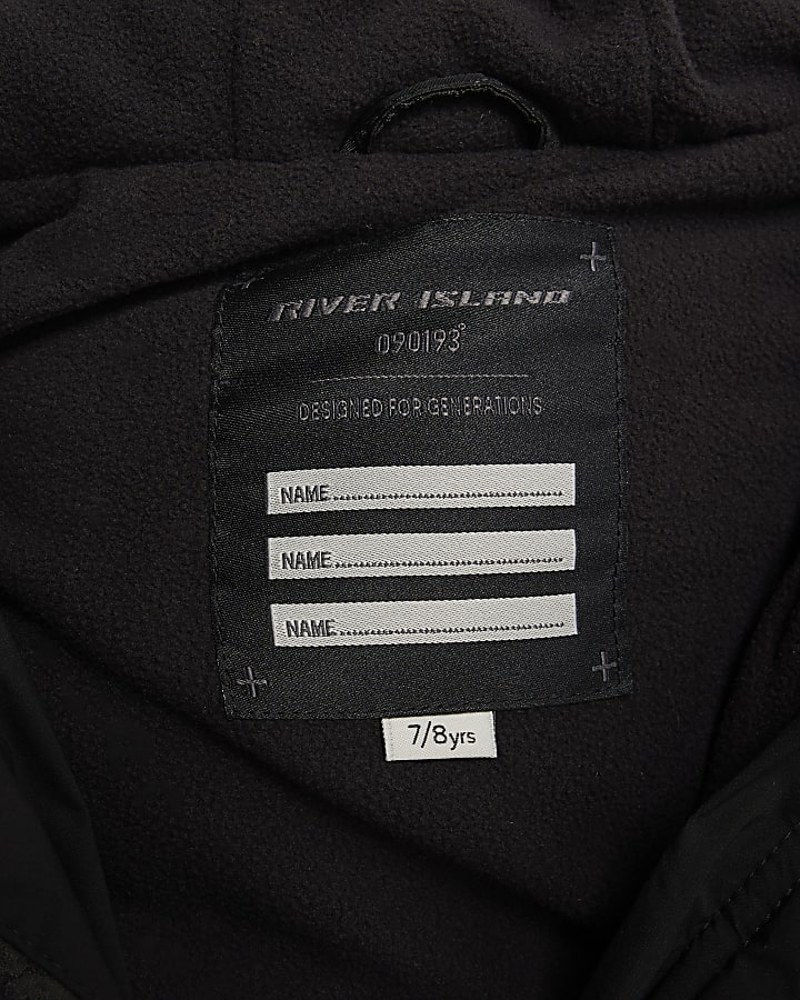 Boys Black Monogram Puffer Jacket