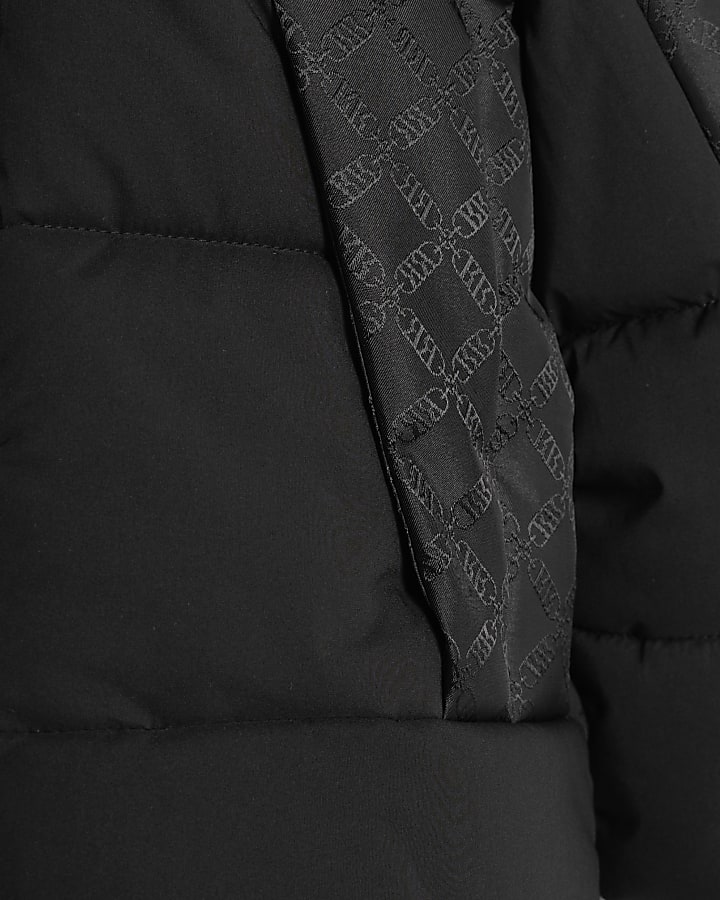 Mini Boys Black Monogram Puffer Jacket
