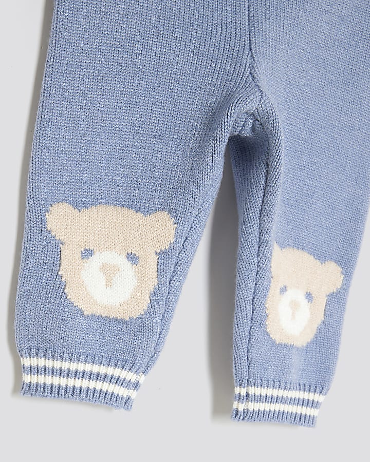 Baby Boys Blue Bear Fairisle Cardigan set