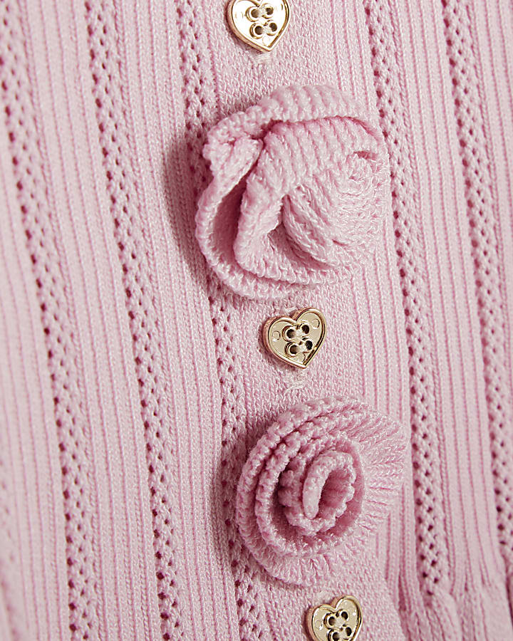 Baby Girls Pink Rose Cardigan Set