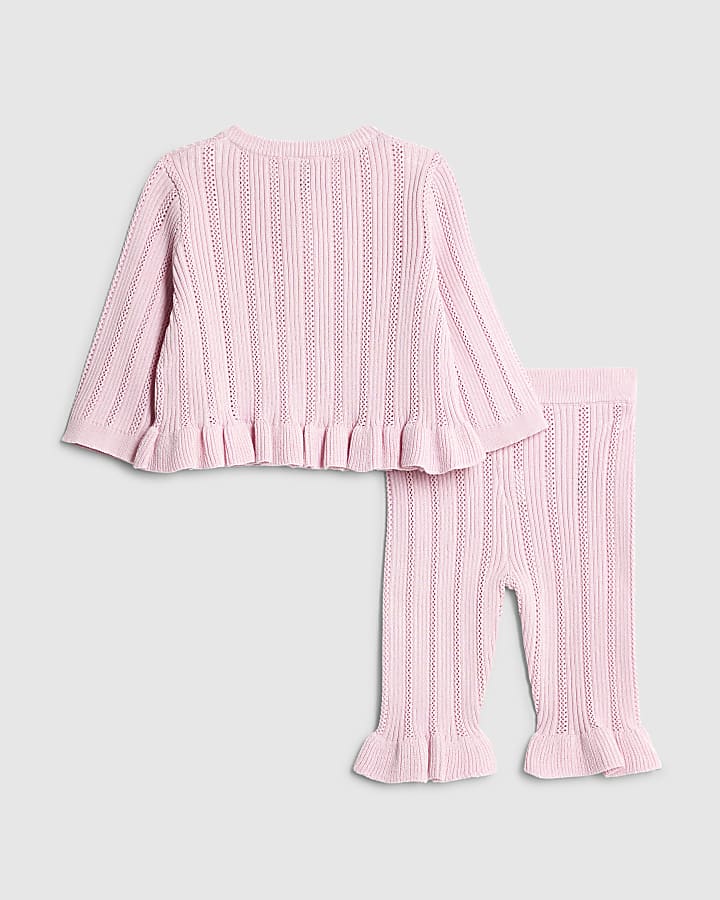 Baby Girls Pink Rose Cardigan Set