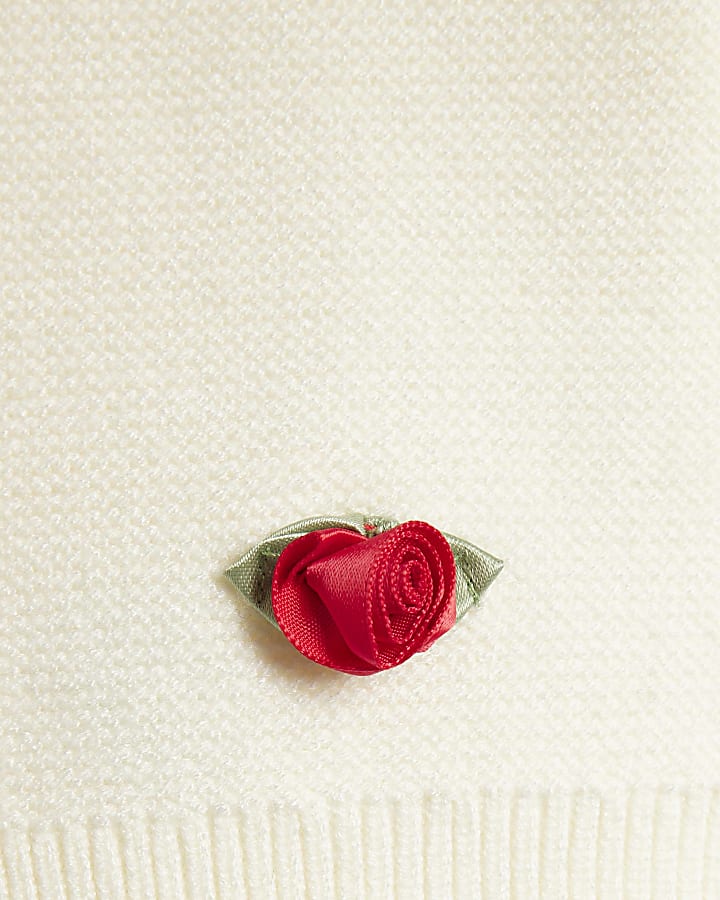 Baby Girls Cream Rose Bud Jumper Set