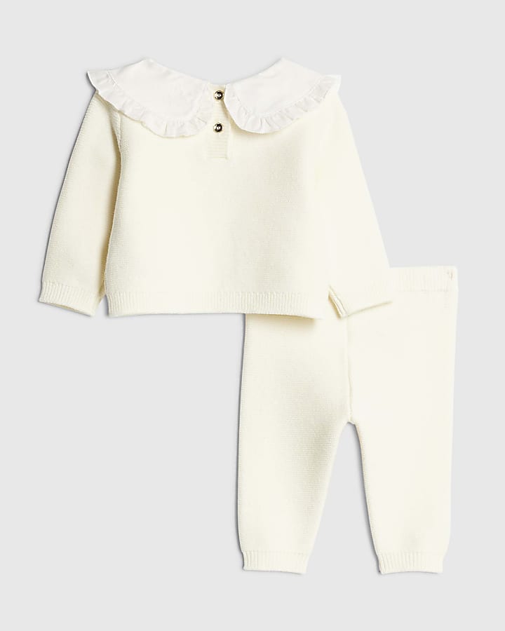 Baby Girls Cream Rose Bud Jumper Set