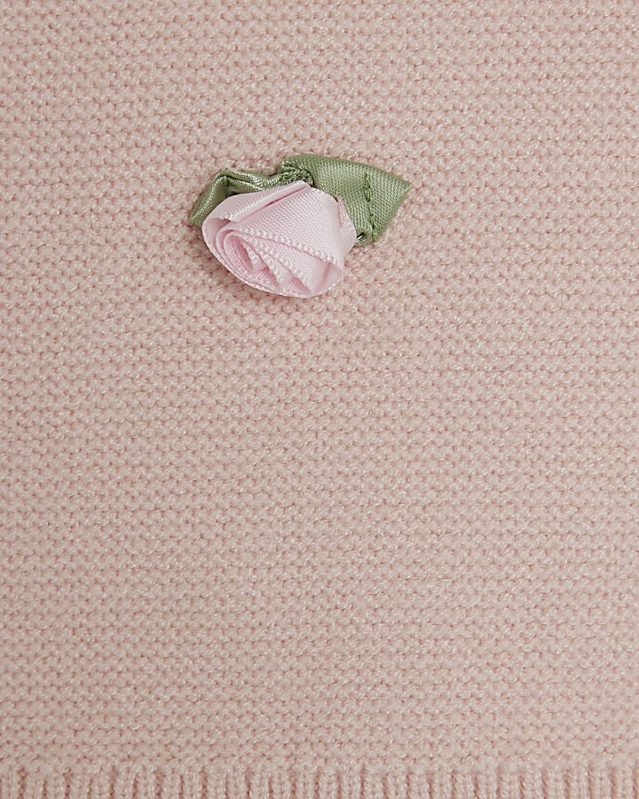 Baby Girls Pink Rose Bud Jumper Set