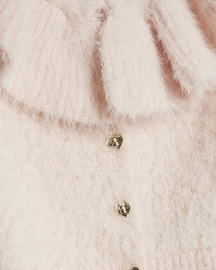 Baby Girls Pink Fluffy Cardigan Set