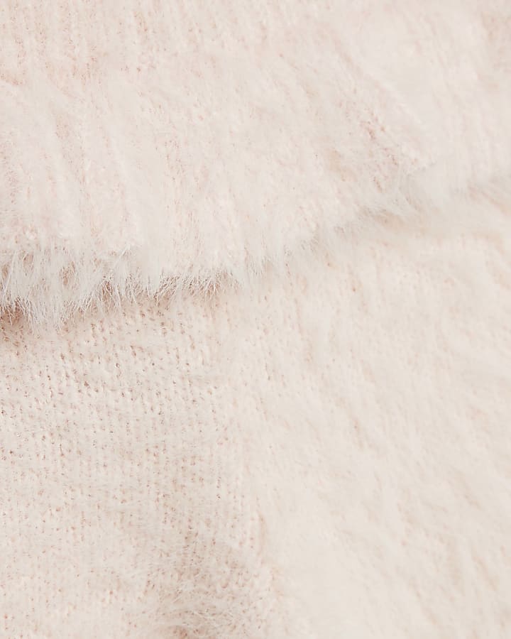 Baby Girls Pink Fluffy Cardigan Set