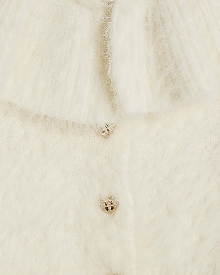 Baby Girls Cream Fluffy Cardigan Set