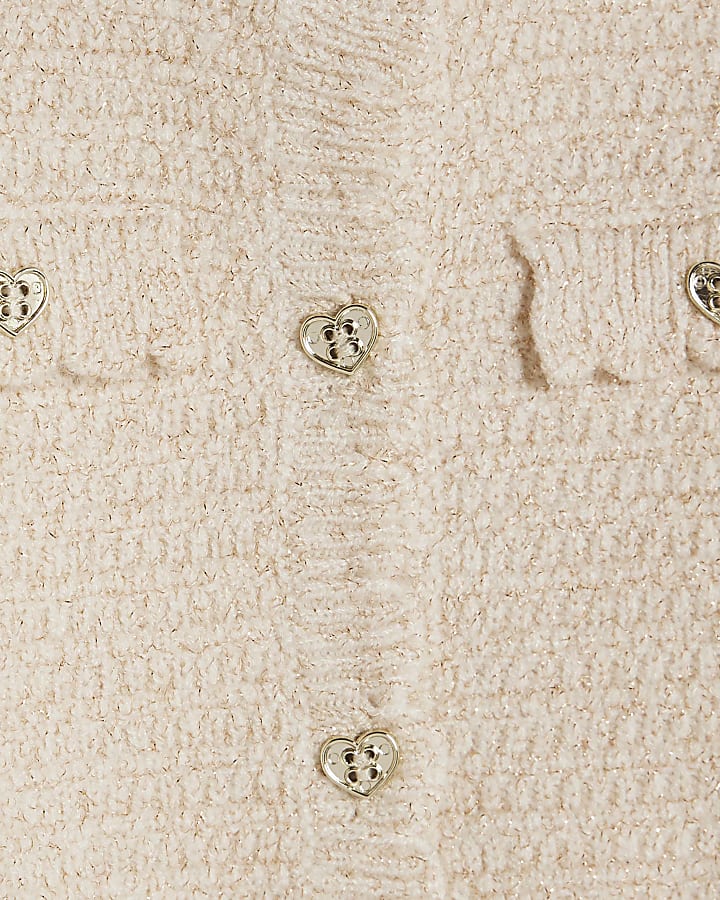 Baby Girls Cream Scallop Hem Cardigan Set