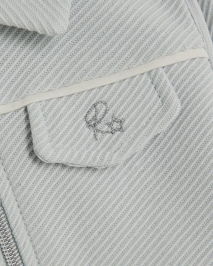 Baby Boys Blue Jacquard Jacket Set