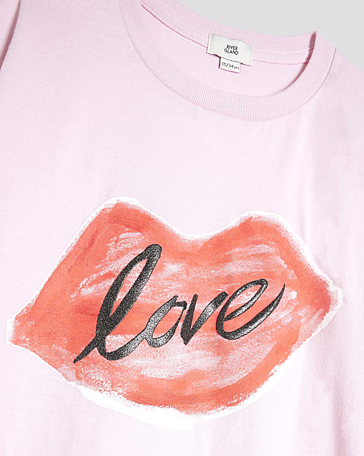 Girls Pink Lips T-shirt