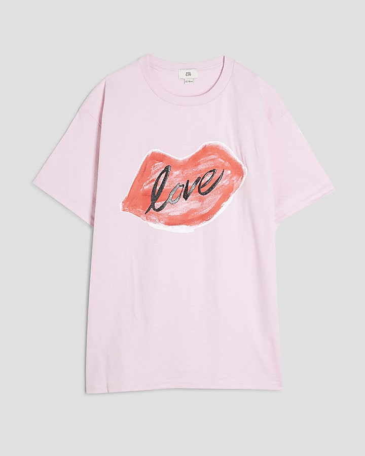 Girls Pink Lips T-shirt