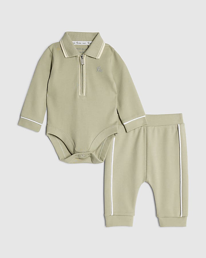 Baby Boys Khaki Bodysuit Set
