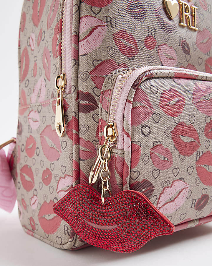 Girls Brow RI Monogram Lips Backpack