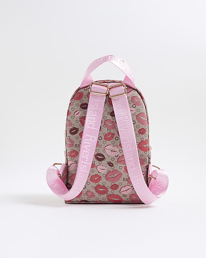 Girls Brow RI Monogram Lips Backpack