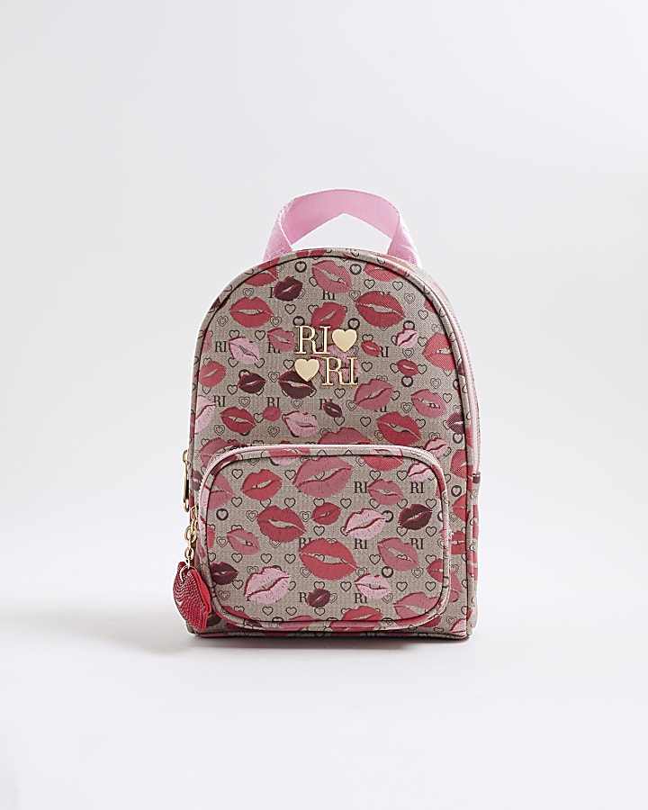 Girls Brow RI Monogram Lips Backpack