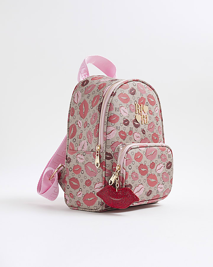 Girls Brow RI Monogram Lips Backpack