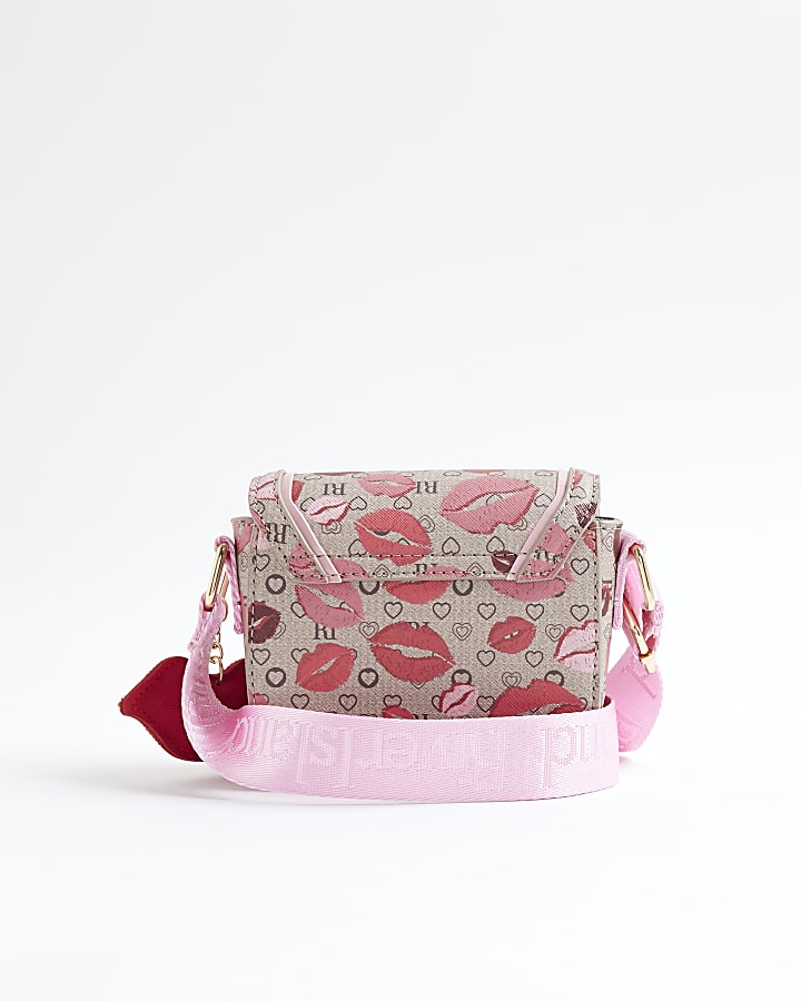 Girls Morgan Brown Lips  Cross Body Bag