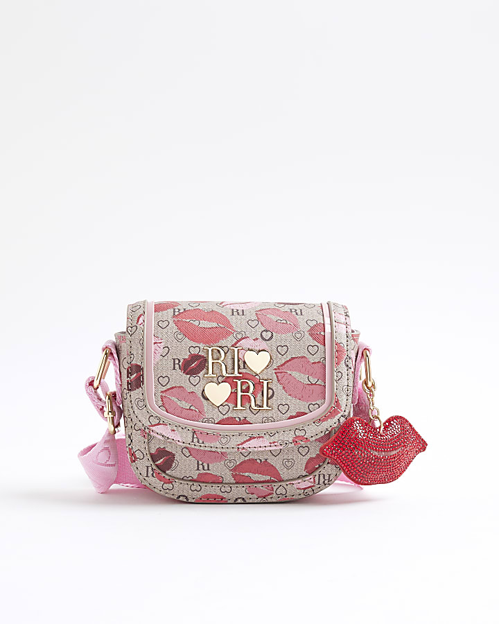 Girls Morgan Brown Lips  Cross Body Bag