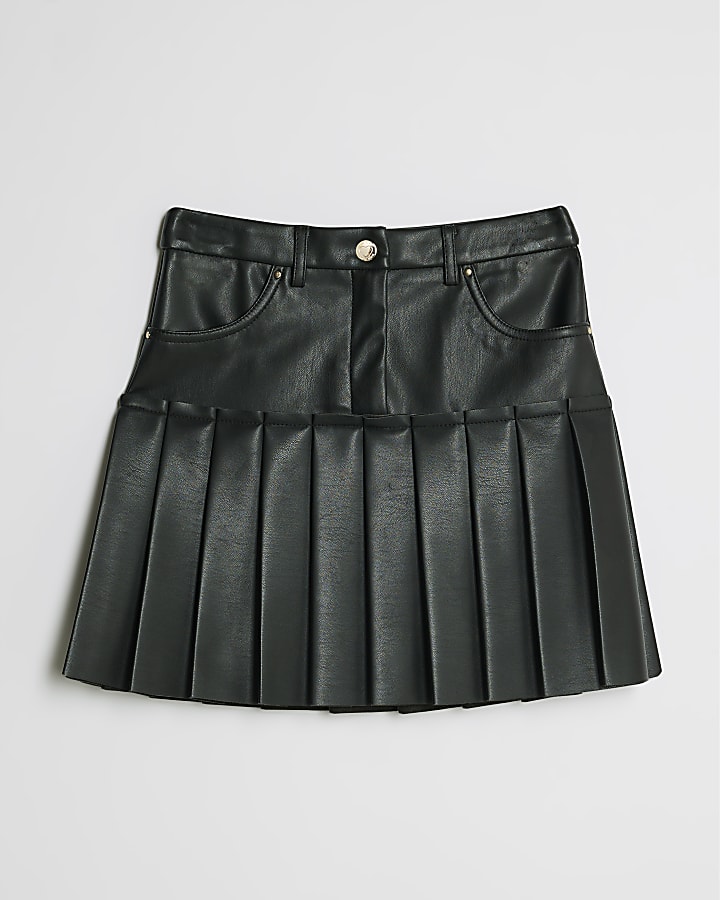 Girls Black Pleated Skirt