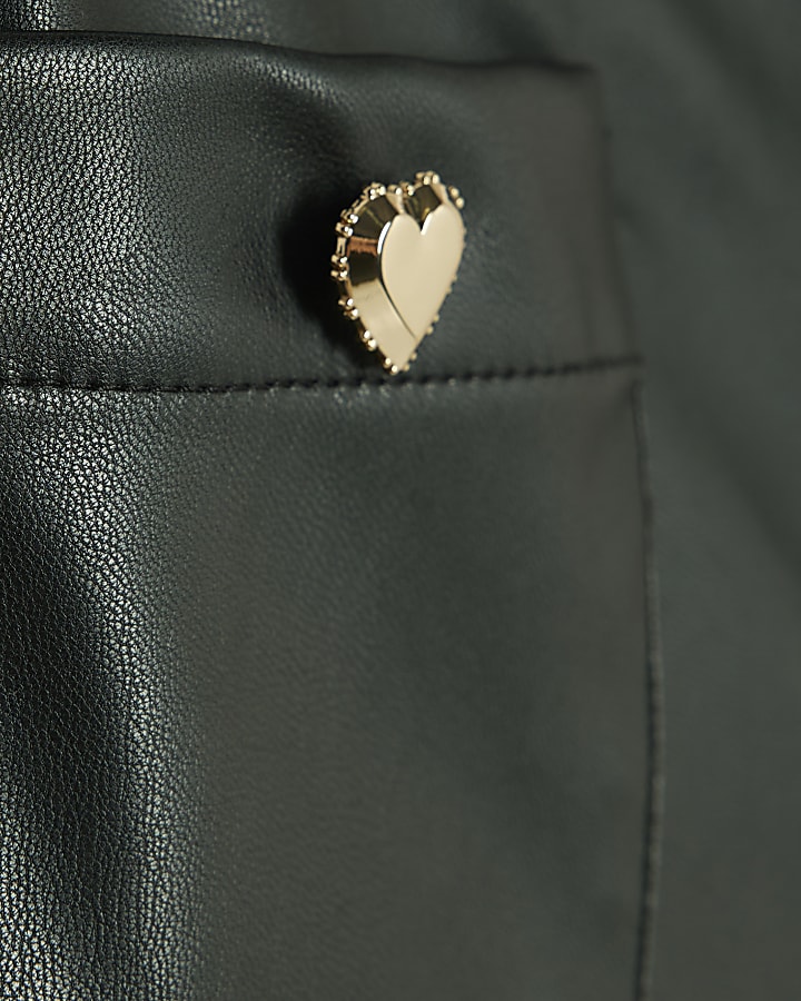 Girls Black Front Pocket Flared Trousers