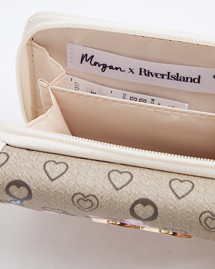 Girls Morgan Brown Floral Monogram Purse