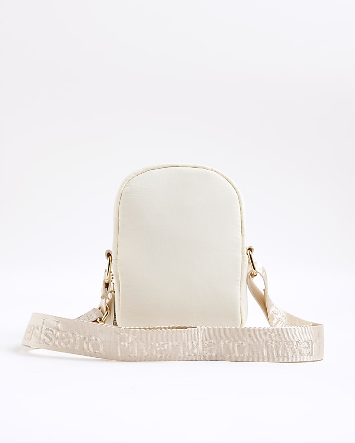 Girls Cream Embellished Cross body Bag