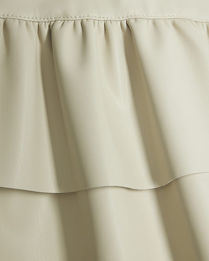 Girls Cream Heart Belt Rara Skirt 