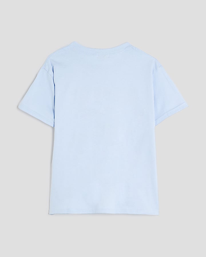 Girls Blue Disco Smiley T-Shirt