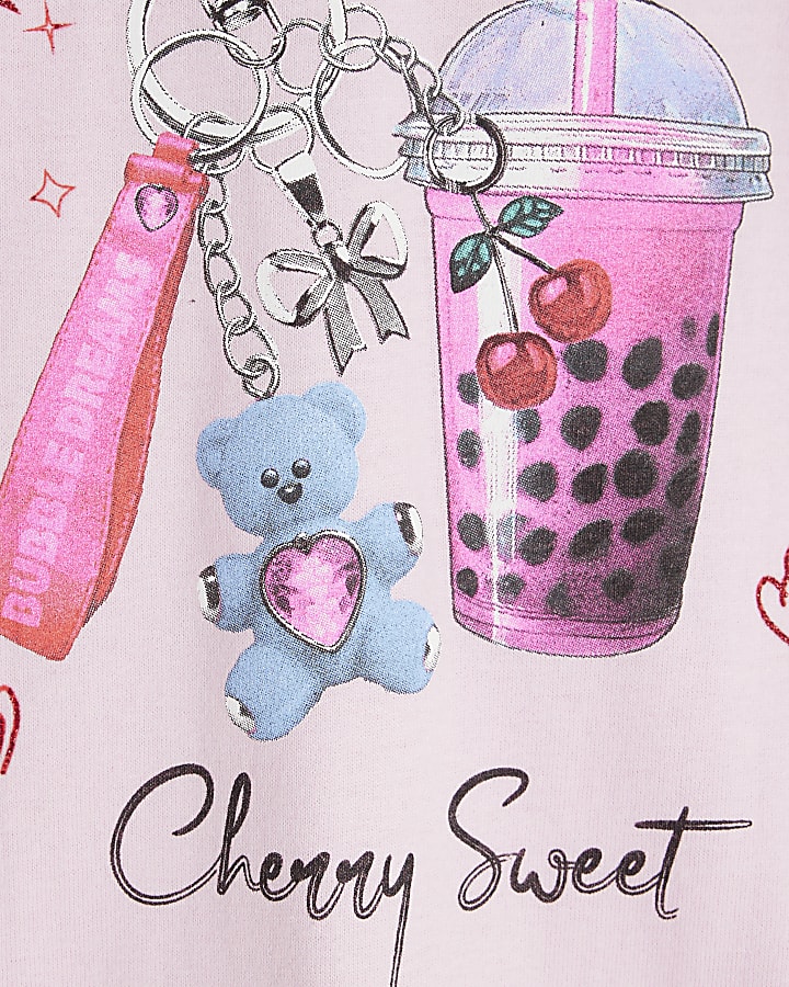 Girls Pink Boba Girl T-Shirt