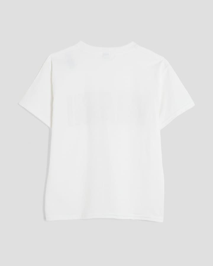 Girls White Gingham Miami T-Shirt
