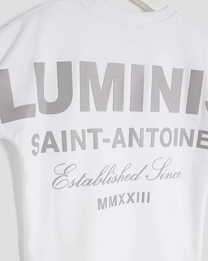 Mini Boys White Oversized Luminis T-Shirt