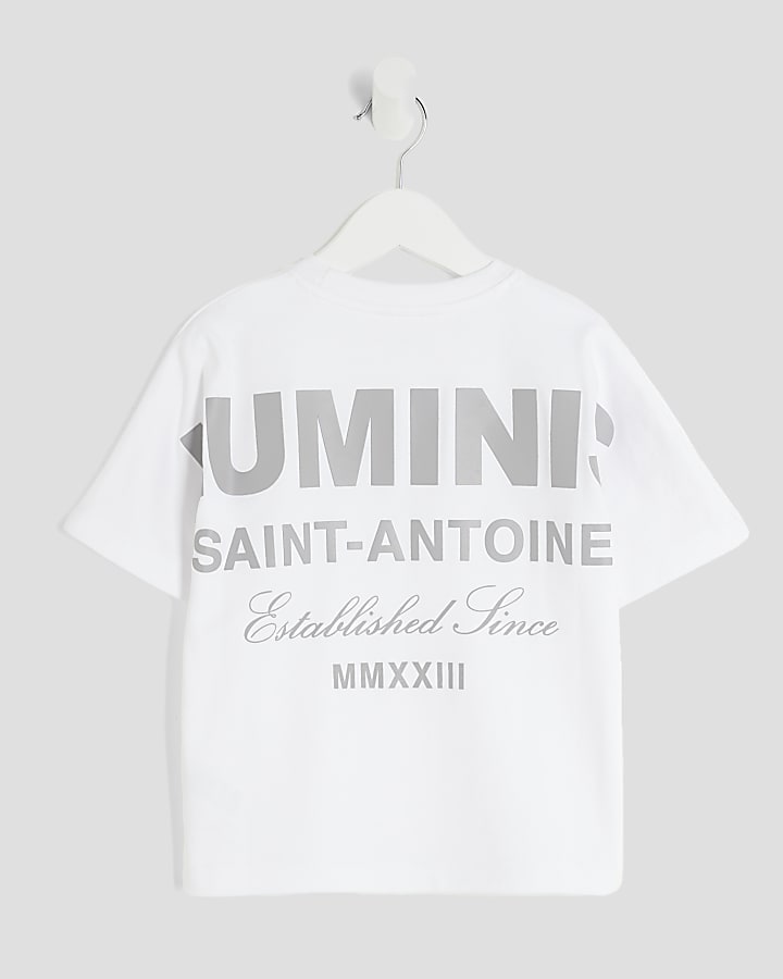 Mini Boys White Oversized Luminis T-Shirt