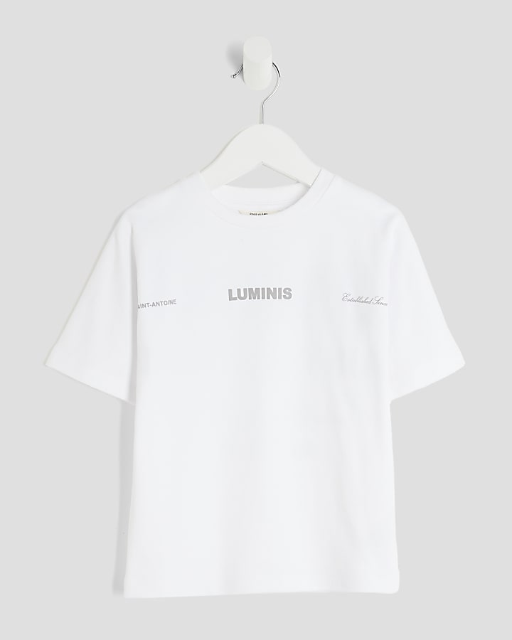 Mini Boys White Oversized Luminis T-Shirt