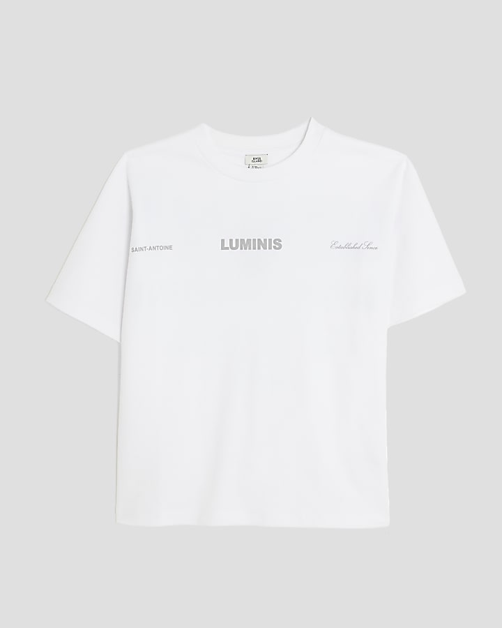 Boys White Oversized Luminis T-Shirt