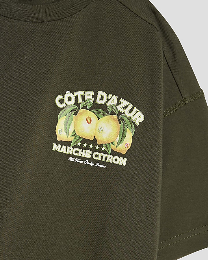 Boys Khaki Cote Dazur Lemon T-Shirt