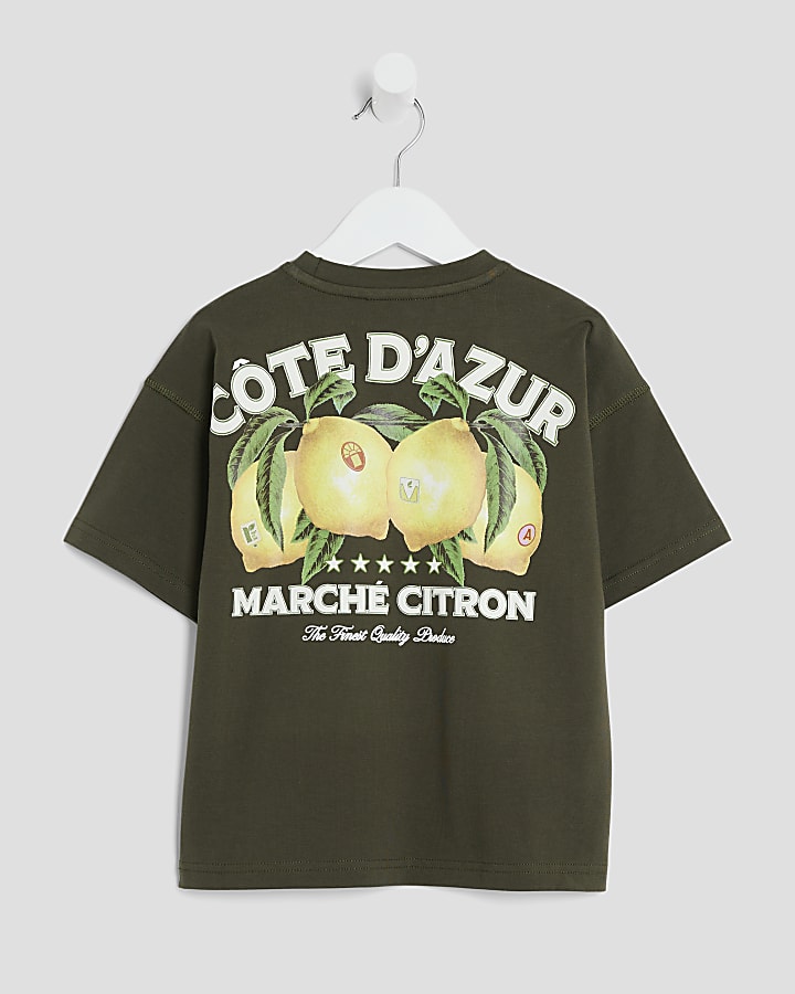 Mini Boys Khaki Cote Dazur Lemon T-Shirt