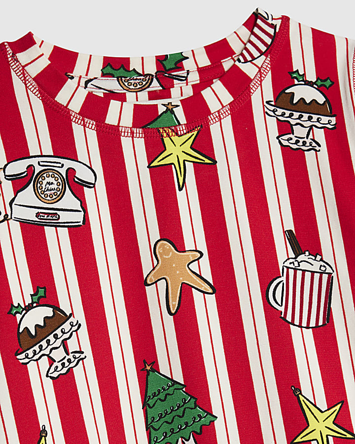 Nephthys Mini Girls Red Christmas Pyjama Set