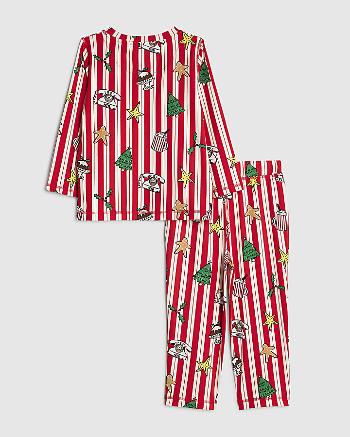 Nephthys Mini Girls Red Christmas Pyjama Set