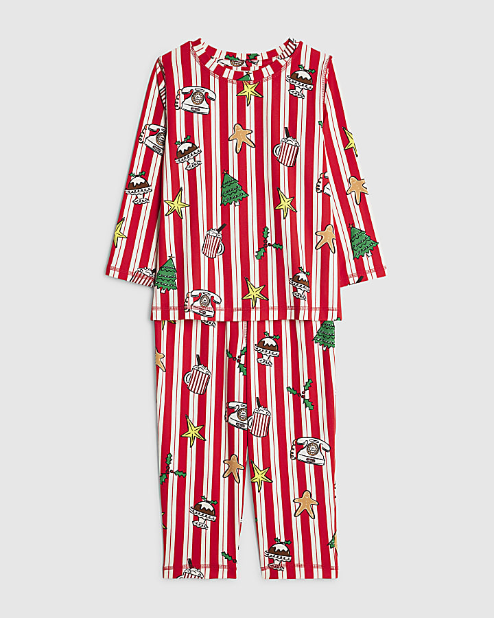 Nephthys Mini Girls Red Christmas Pyjama Set
