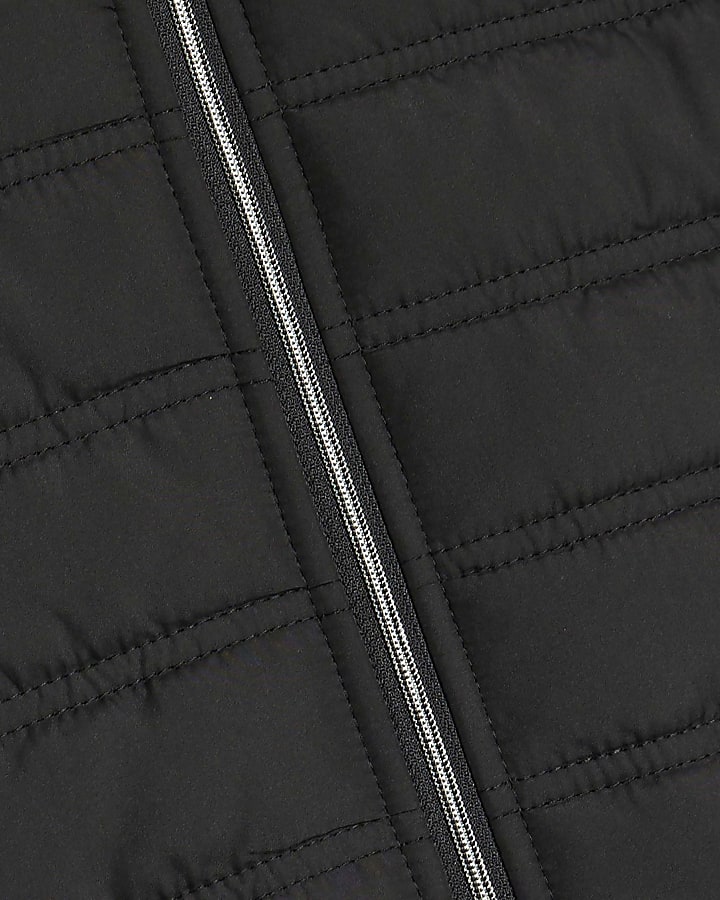 Mini Boys Black Hooded Hybrid Jacket