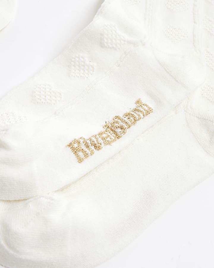 Girls White Pack Of 2 Bow Knee High Socks