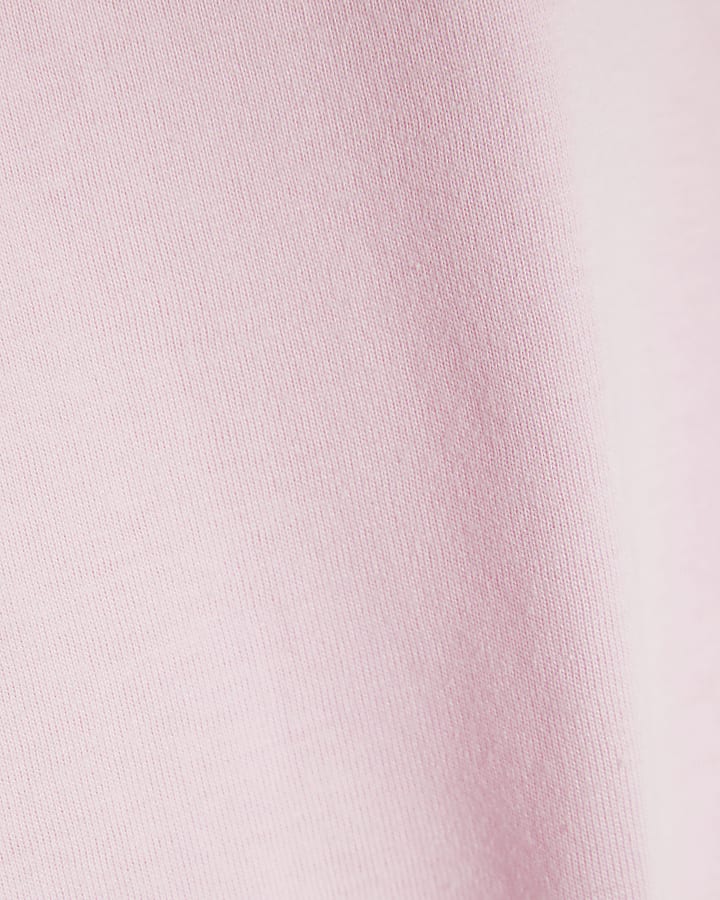 Girls Pink Diamante Bow Crop T-shirt