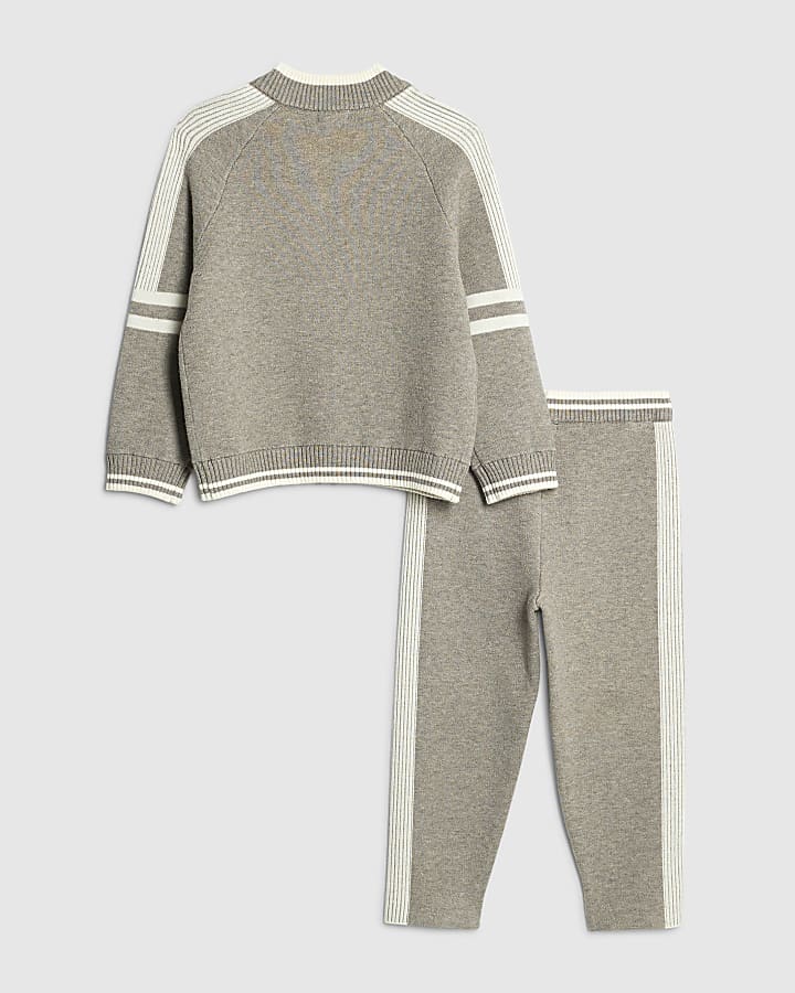 Mini Boys Grey Baseball Joggers Set