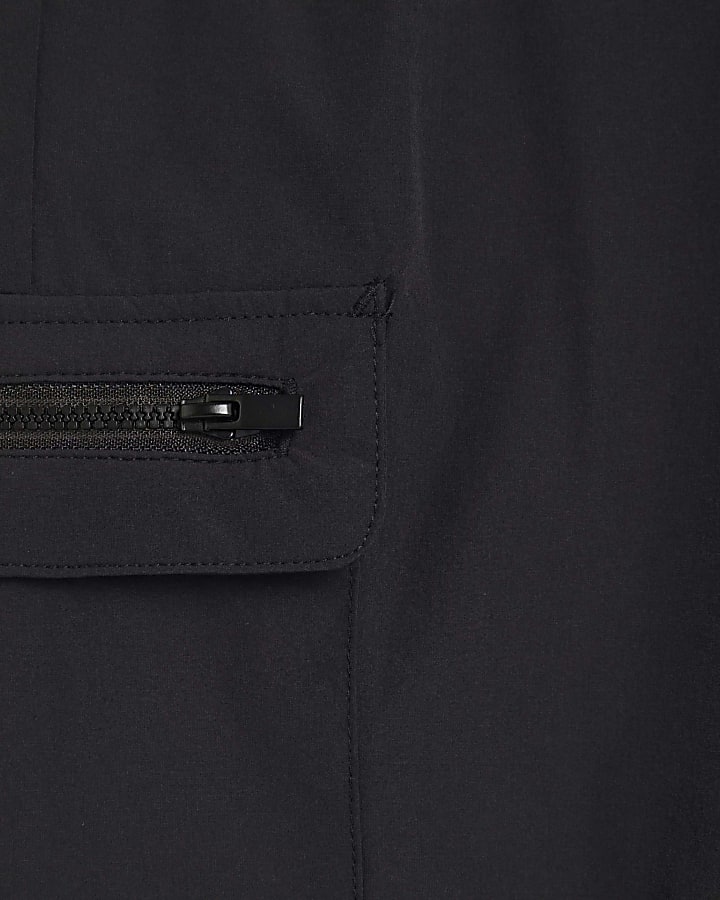 Boys Black Zip Cargo Trousers
